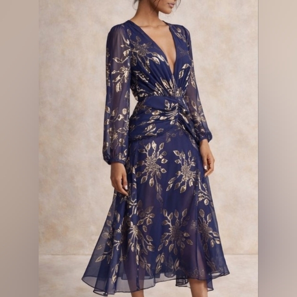 Anthropologie Dresses & Skirts - *SOLD* NWT ANTHRO | $528 Delfi Lizette Ruched Silk Chiffon Dress